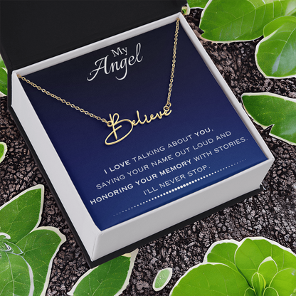 AuroraBellucci™ Memorial Signature Style Name Necklace