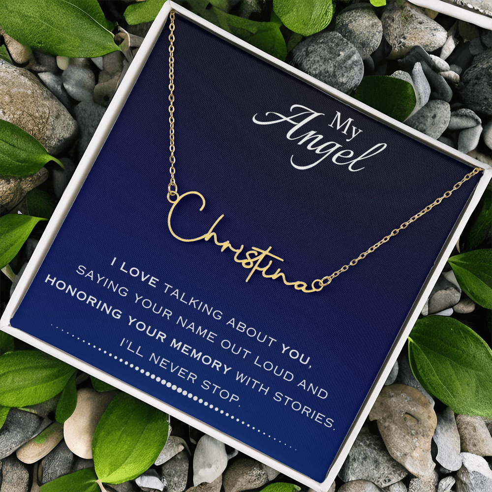 AuroraBellucci™ Memorial Signature Style Name Necklace