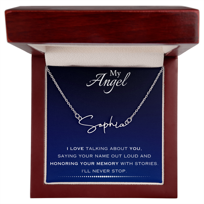 AuroraBellucci™ Memorial Signature Style Name Necklace