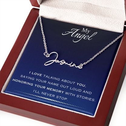 AuroraBellucci™ Memorial Signature Style Name Necklace