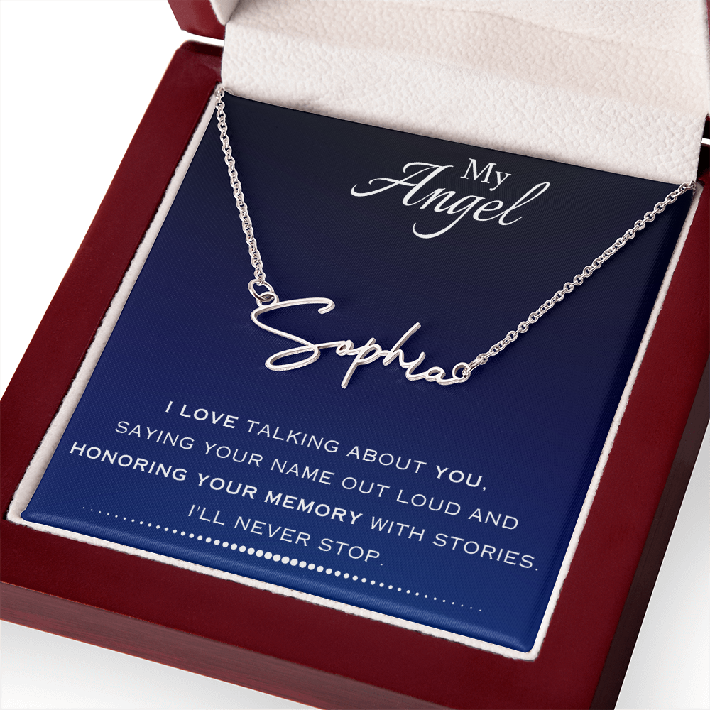 AuroraBellucci™ Memorial Signature Style Name Necklace
