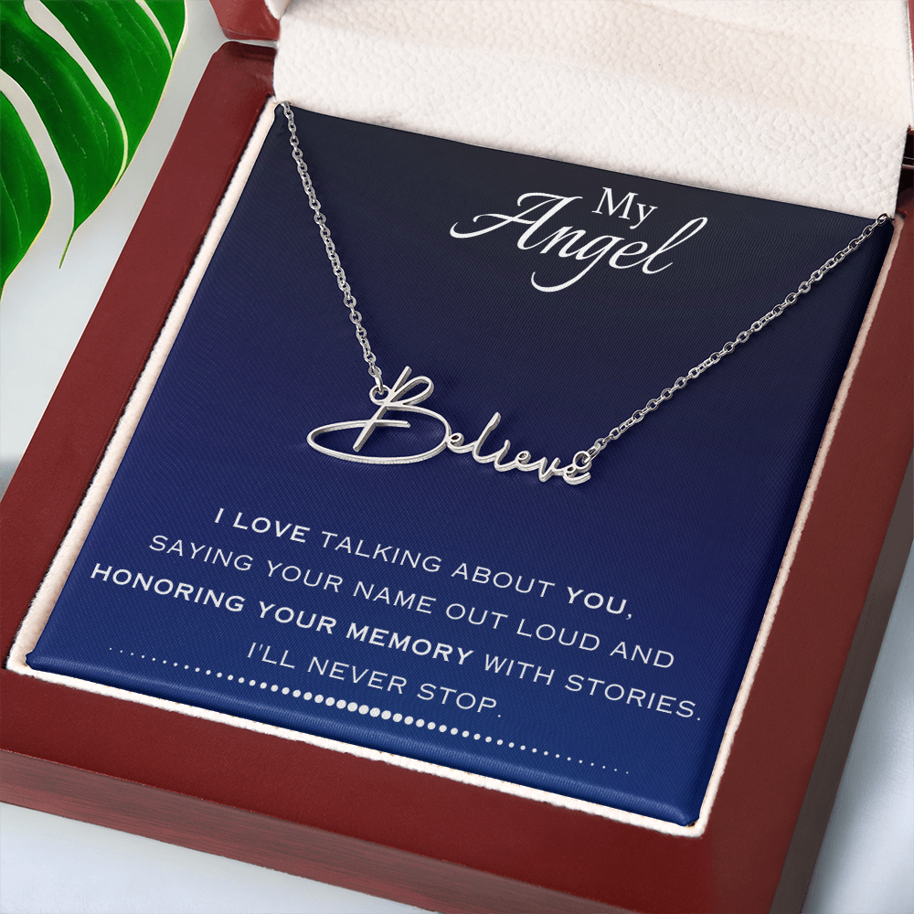 AuroraBellucci™ Memorial Signature Style Name Necklace