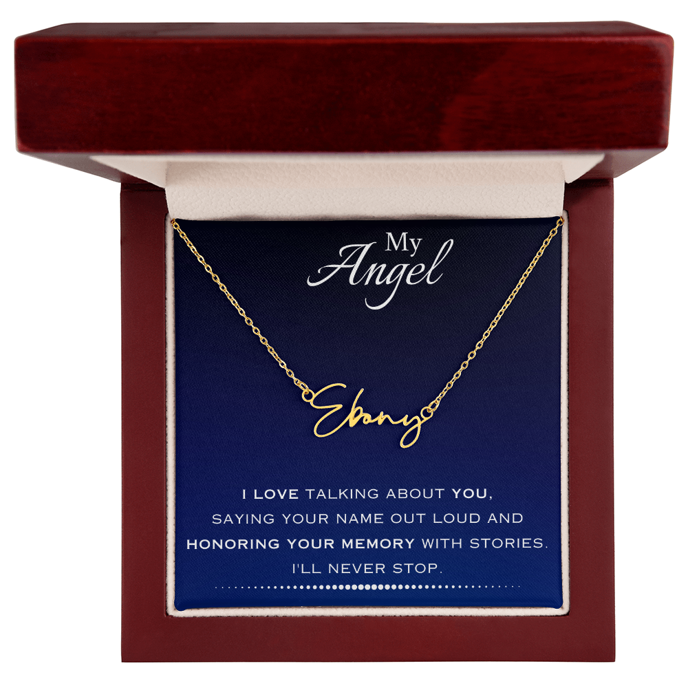 AuroraBellucci™ Memorial Signature Style Name Necklace
