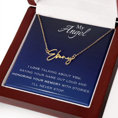AuroraBellucci™ Memorial Signature Style Name Necklace
