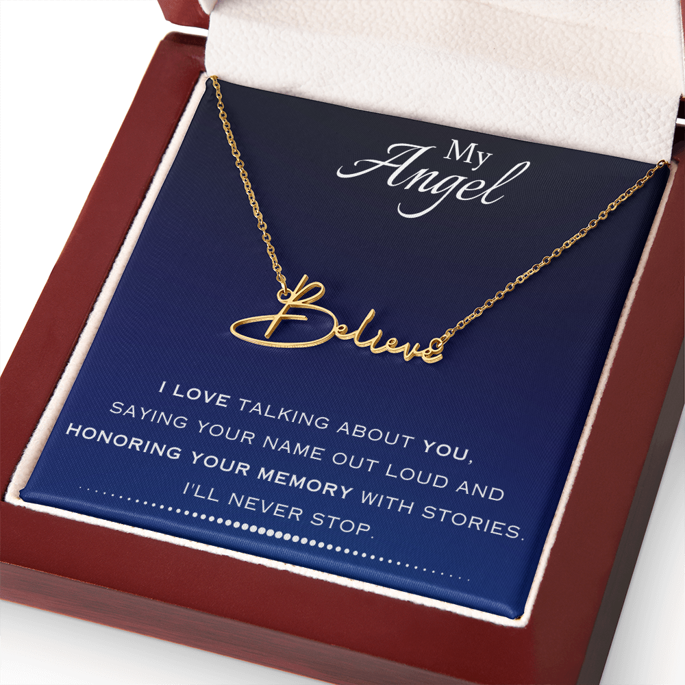 AuroraBellucci™ Memorial Signature Style Name Necklace