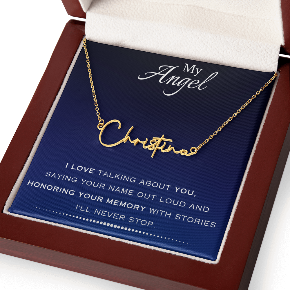 AuroraBellucci™ Memorial Signature Style Name Necklace