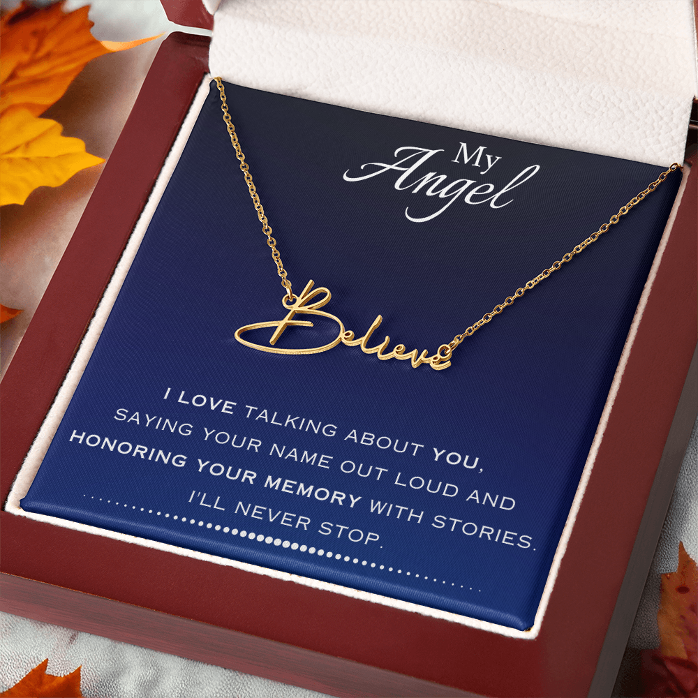 AuroraBellucci™ Memorial Signature Style Name Necklace