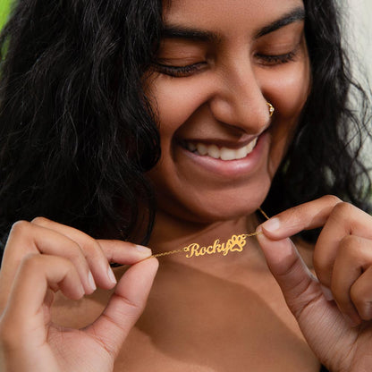 AuroraBellucci™ Memorial Paw Print Name Necklace