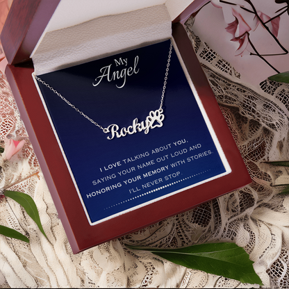 AuroraBellucci™ Memorial Paw Print Name Necklace