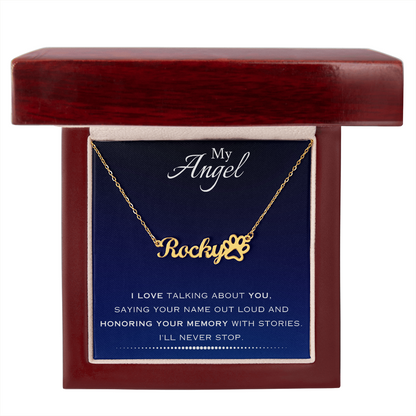 AuroraBellucci™ Memorial Paw Print Name Necklace