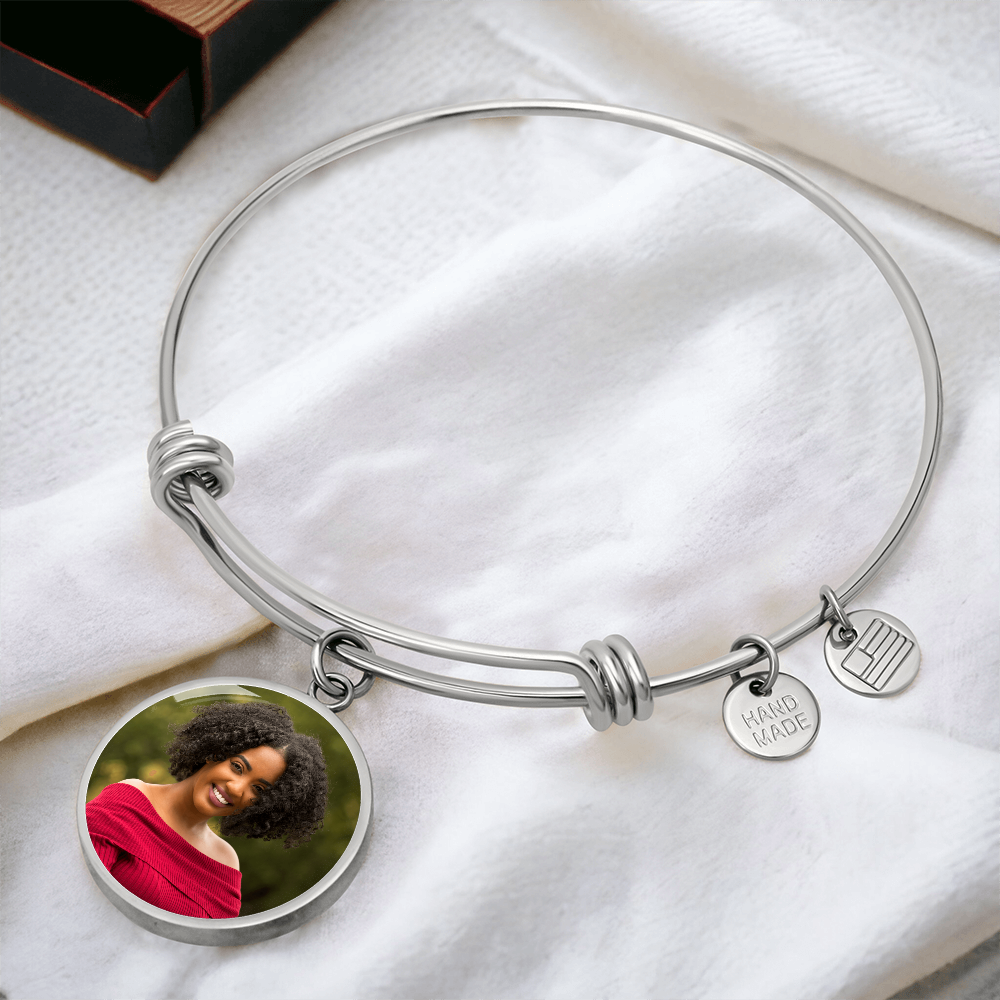 AuroraBellucci™ Memorial Photo Circle Bangle