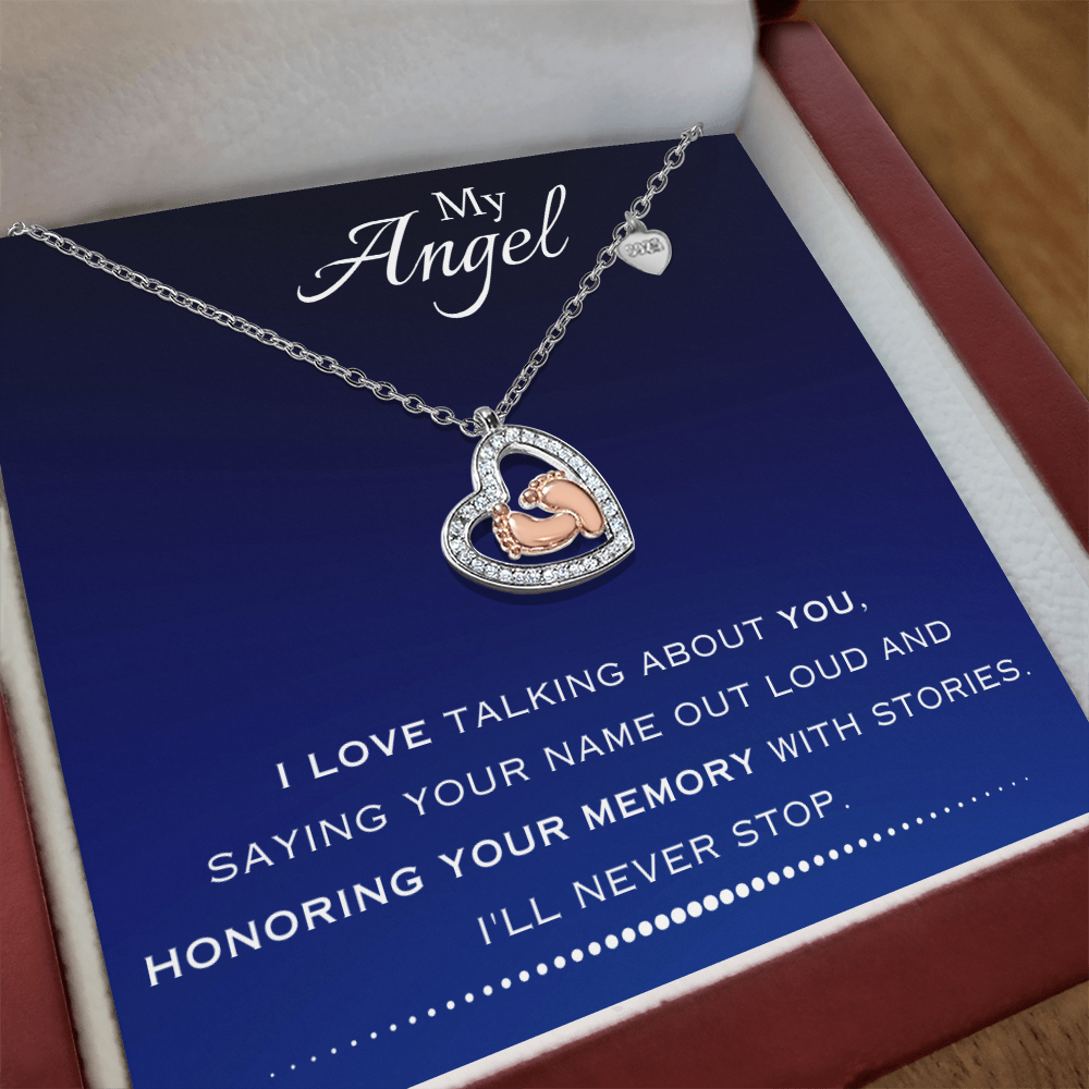 AuroraBellucci™ Memorial Baby Feet Heart Necklace