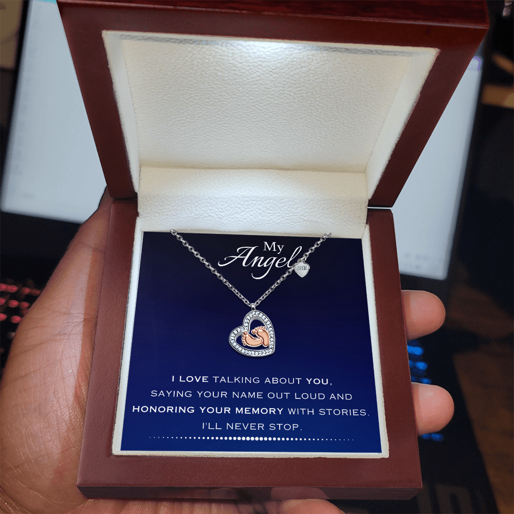 AuroraBellucci™ Memorial Baby Feet Heart Necklace