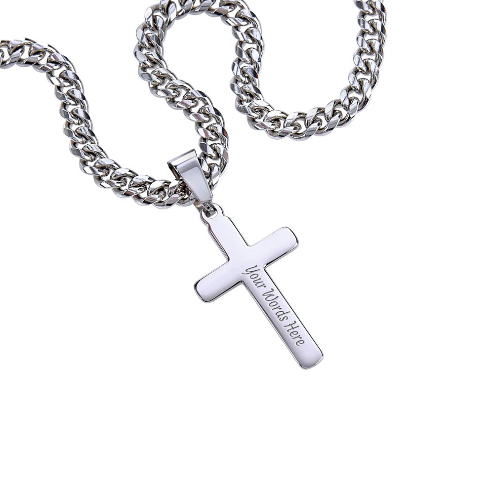 AuroraBellucci™ Memorial Cross Cuban Link Necklace