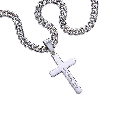 AuroraBellucci™ Memorial Cross Cuban Link Necklace