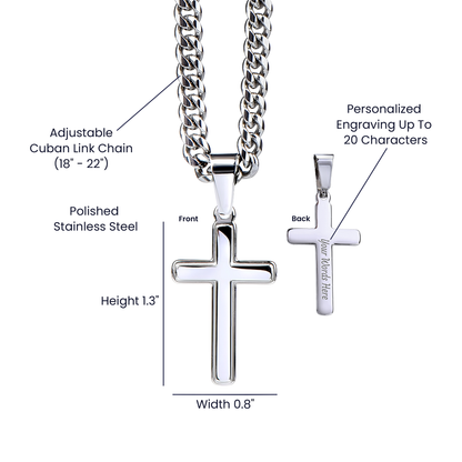 AuroraBellucci™ Memorial Cross Cuban Link Necklace