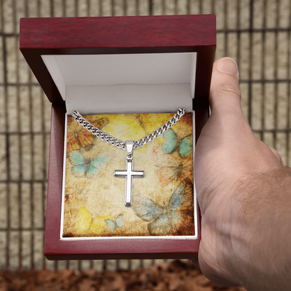 AuroraBellucci™ Memorial Cross Cuban Link Necklace