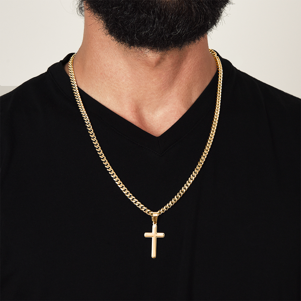 AuroraBellucci™ Memorial Cross Cuban Link Necklace