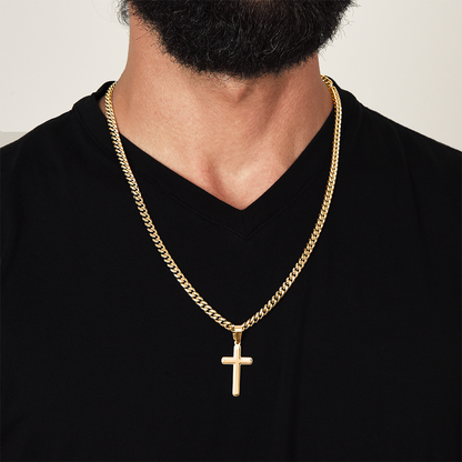 AuroraBellucci™ Memorial Cross Cuban Link Necklace