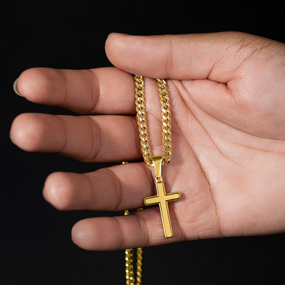 AuroraBellucci™ Memorial Cross Cuban Link Necklace
