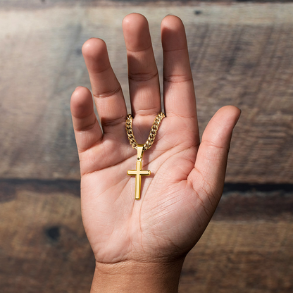 AuroraBellucci™ Memorial Cross Cuban Link Necklace